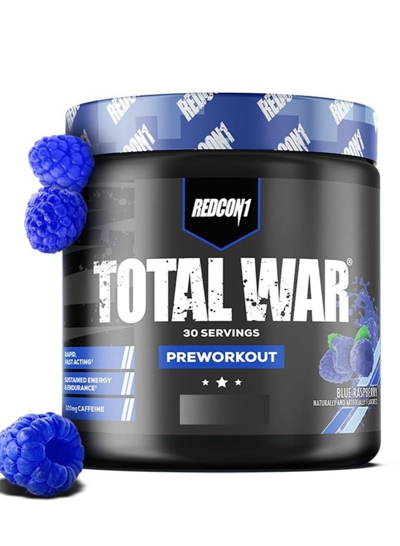 REDCON1 Total war Pre workout Blue Raspberry 435g Package May Vary - Image 1